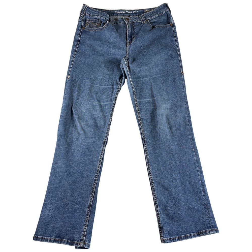 Cowgirl Tuff Co. Western Bootcut Jeans Men 32x31 Blue Demi Deluxe Stretch Rugged